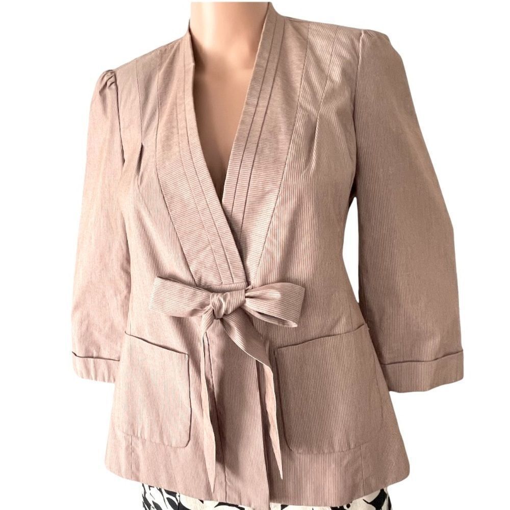 attention Pinstriped Tie Waist Coat Sz 2